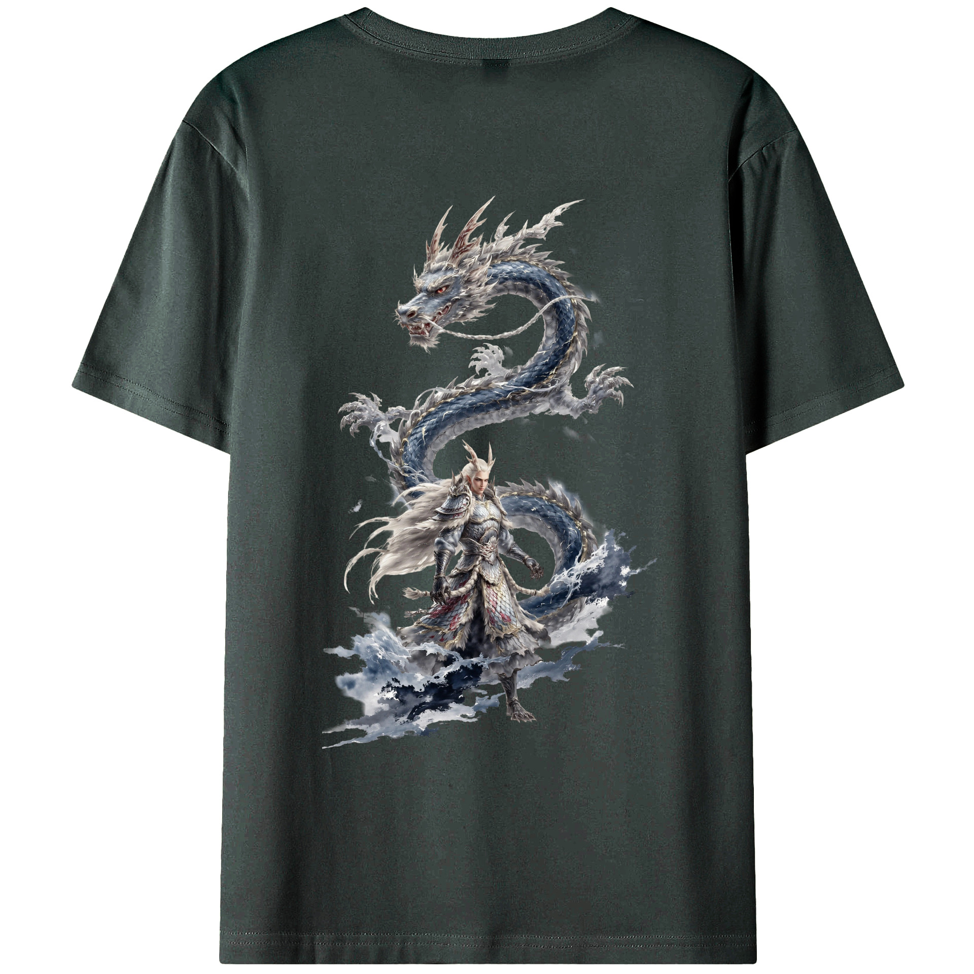 （画像用） Ne Zha 2 ナタ 魔童の大暴れ 綿100％ メンズ半袖Tシャツ（バックプリント） 通気性